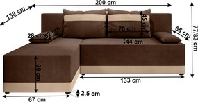 Canapea universală, maro / bej, ROMAND