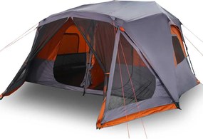 vidaXL Cort de familie 10 pers., gri/oranj, setare rapidă, impermeabil