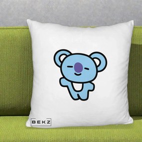Perna Personalizata BT21 Koya Kawaii, 40x40 cm, Alb Pufos, Husa Detasabila, Perna Inclusa, BEKZ®