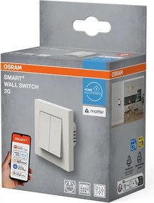 Osram - Întrerupător cu 2 butoane SMART+ MATTER 230V Wi-Fi