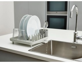 Scurgător de vase gri deschis din plastic 33,5x31,5 cm Duo – Joseph Joseph