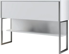 Consola LUXE, alb/crom, PAL melaminat/metal, 120x30x80 cm