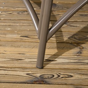 Outsunny Set de mobilier de grădină, 2 scaune din răchită cu masă auxiliară, pliabil, perne pentru șezut, cadru metalic, Culoare: Nisip | Aosom Romania