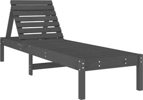 vidaXL Șezlong, gri, 199,5x60x74 cm, lemn masiv de pin