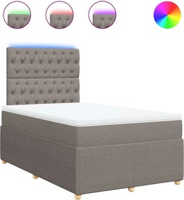 vidaXL Pat box spring cu saltea, taupe, 120x190 cm material textil