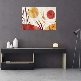 Tablou - Plante și cercuri (90x60 cm)