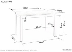 Masa Adam stejar artizan/negru L100xl60 cm