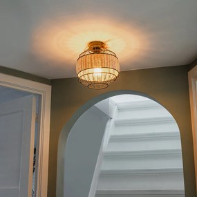 Plafoniera orientala neagra cu ratan 25 cm - Emir