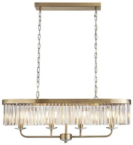 Endon 110539 - Candelabru cu lanț CHESTERFIELD, 4xE14/6W/230V, alamă