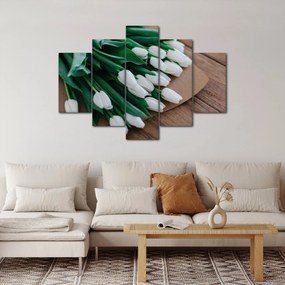 Tablou cu buchet de lalele albe (150x105 cm)