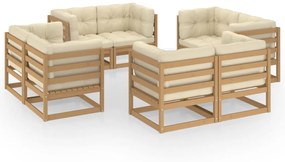 3076337 vidaXL Set mobilier de grădină cu perne, 8 piese, lemn masiv de pin