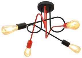 Lustră aplicată OXFORD 4xE27/15W/230V neagră/roșie