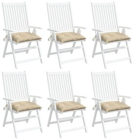 Perne de scaun, 6 buc, bej, 50 x 50 x 7 cm, material textil 6, Bej, 50 x 50 x 7 cm