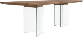 Masa dining design LUX Glass and Walnut 220x110cm