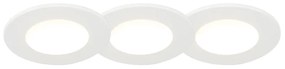Set de 3 spoturi incastrate pentru baie rotunde LED 5W alb impermeabile - Blanca