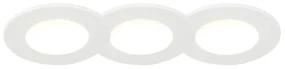 Set de 3 spoturi incastrate pentru baie rotunde LED 5W alb impermeabile - Blanca