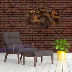 Tablou - Hexagoane de bronz (90x60 cm)