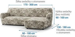 Gaico Huse bielastice MARMO bej canapea cu otoman dreapta (l. 170 - 300 cm)