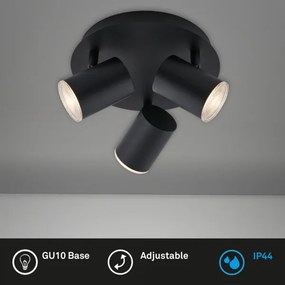 Spot pentru baie Briloner 10476229 3xGU10/5W/230V IP44 negru