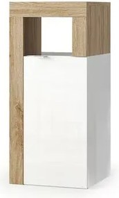 Dulap coloana mediu LC Mobili Italia Hamburg 35x78 cm finisaj alb lucios/lemn mat