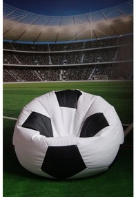 JAKS Mini fotoliu tip minge de fotbal alb negru