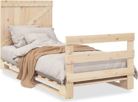 vidaXL Cadru de pat cu tăblie, 90x200 cm, lemn masiv de pin