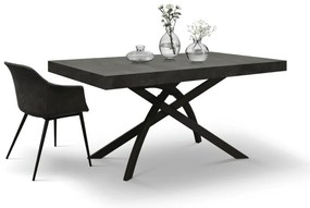 MASA CLEO EXTENSIBILA CU PICIOR METALIC - OTEL OXIDAT - 160 cm / 90 cm / h 77