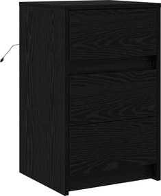 vidaXL Dulap de noapte Stejar Negru 38 x 34 x 61 cm Lemn compozit