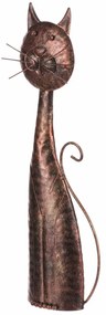 Decorație metalică pentru grădină Pisică dincupru, 15 x 44 x 7 cm