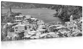 Tablou coasta Italiei alb-negru
