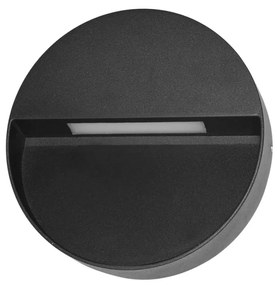 Aplica perete exterior moderna neagra rotunda Piana 3k