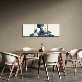 Tablou - Profil de femeie din marmură (cu ceas) (90x30 cm)