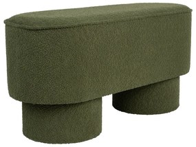 Bancă verde cu tapițerie din țesătură bouclé Marcos – White Label