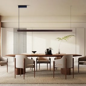 Immax NEO 07302L-LED MADEIRA, lustră suspendată pe cablu, reglabilă, 44W/230V, Wi‑Fi Tuya, 202 cm, finisaj nuc