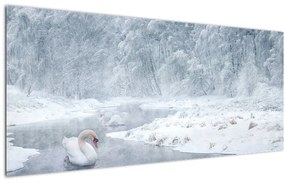 Tablou cu lebăde (120x50 cm)