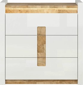 Comoda ALAMEDA, alb/stejar, PAL, 97x41x97 cm