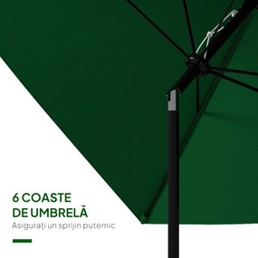 Outsunny Ombrellone da Giardino 2x3m Inclinabile e Apertura a Manovella Grigio | Aosom Romania