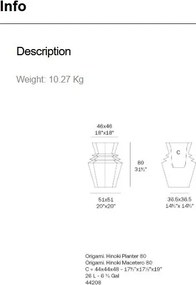 Ghiveci plante design decorativ modern exterior/interior ORIGAMI Hinoki 51x51x80cm