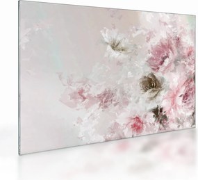 Tablou pe sticlă - Pictura flori roz (70x50 cm)