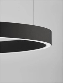 Lustra LED design circular cu iluminat sus si jos ELOWEN negru, diametru 80cm