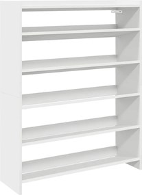 vidaXL Pantofar, alb, 80x25x100 cm, lemn prelucrat