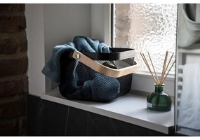 Organizator cu mâner din bambus pentru baie Wenko, negru