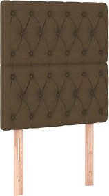 vidaXL Tăblie de pat maro închis 80x7x118/128 cm, material textil