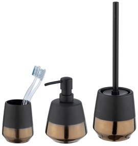 Set de accesorii de baie negru din ceramică Brandol – Wenko