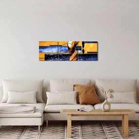 Tablou picturii abstracte (cu ceas) (90x30 cm)