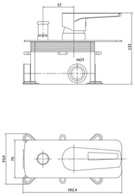 Baterie de duș pentru instalare ascunsă Cersanit S951-342 MILLE crom lucios