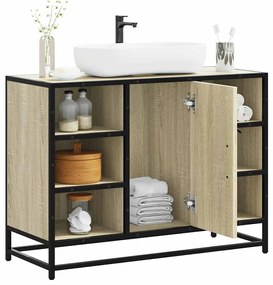 vidaXL Dulap chiuvetă baie, stejar Sonoma, 80x33x60 cm, lemn stratificat