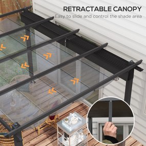 Outsunny Pergola cu Acoperis Retractabil de 3 x 4 (m) | Aosom Romania