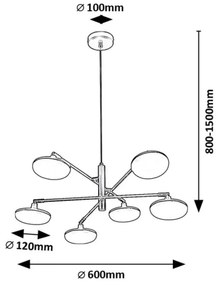 Lustra suspendata cu 6 surse de lumina LED Madi
