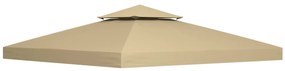 Outsunny Acoperiș de Rezervă pentru pavilion de Grădină Pânză de Rezervă pentru pavilion tonel Tendă 3 x 3 m Bej | Aosom Romania
